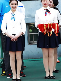 Japanese students in stocking